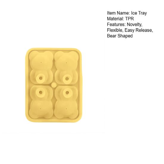 Silicone Ice Tray Cute Bear Shape Ice Mold Easy Release Ice Cube Maker for Coffee Milk Tea Juice Chocolate Jelly Soap Mold for Party Family