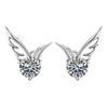 Angel Wing Zircon Stud Earrings for Women - Chic Diamond-Set Design