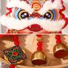 Good Luck Chinese New Year Festival Pendant Lion Dance Pattern Embroidery Hanging Ornament Hanging Bell Decor Door Decor