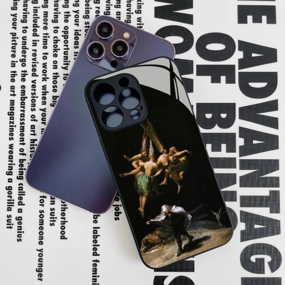 Spain Francisco Goya Art Phone Case for Iphone 17 16 15 14 12 11 13 Pro Max Mini X Air Puls Black Glass Cover