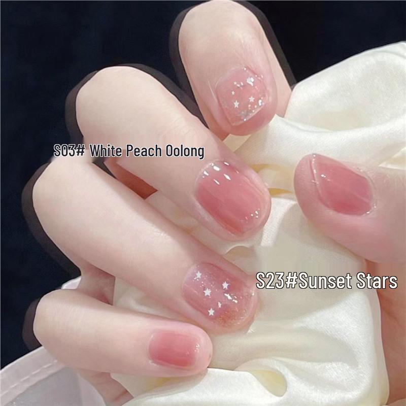 Abziehbarer Feinglitzer Nude Nagellack Set - Geruchlos, Kein Brennen, Kristallklar für Studenten