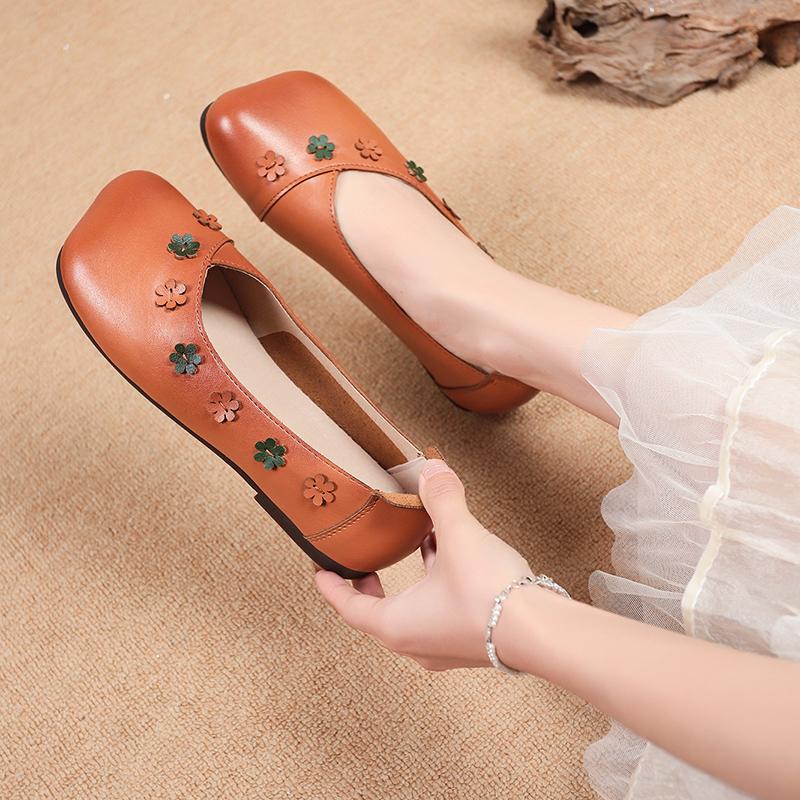 Fashion Women Flats Shoes Shallow Square Toe Casual Shoes Flower Fashion Sandals Woman Sport Shoes 2025 Summer Lolita Female Zapatillas