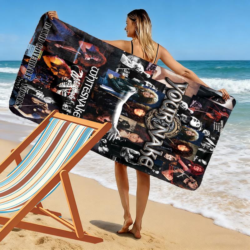 Name Custom WHITESNAKE Print Beach Towel, Large Soft Quick Dry Towel for Beach Camping Swimming