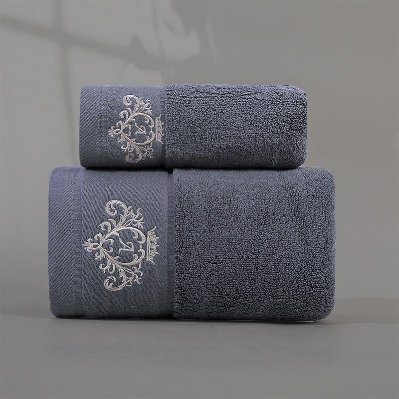 Premium All-Cotton Bath Towel: Thick, Soft, Absorbent, Antibacterial, Embroidered for Household and Hotel Use