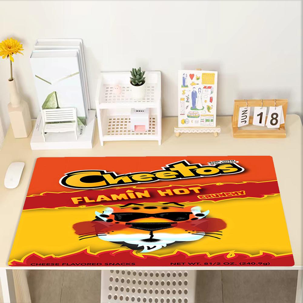 Cheetos Theme Mouse Pad, Non Slip Rubber Base, Multifunctional Office & Home Decor, Perfect for Workspace Personalization.