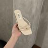 French simple toe cool slippers women's summer wear 2025 suede gentle evening wind beach thin flip-flops