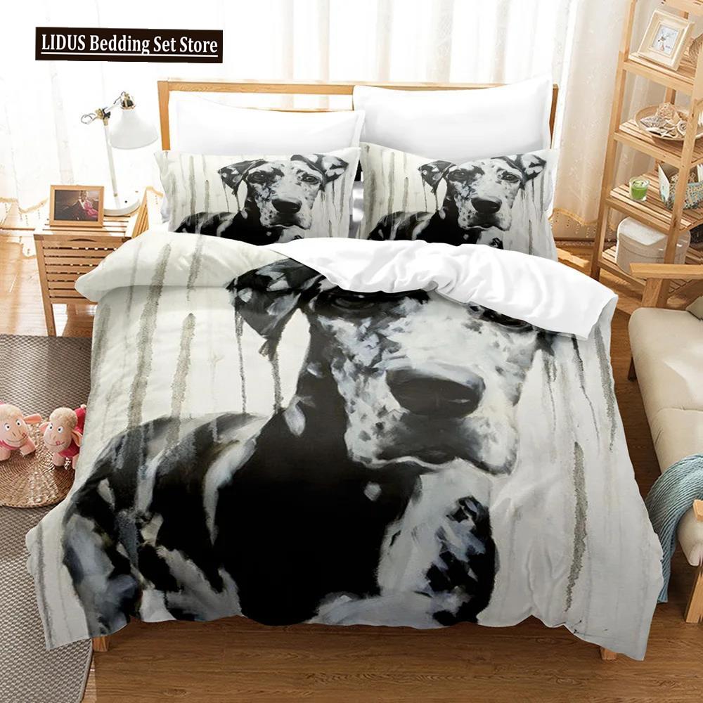 Hunde Tröster Bettbezug Einzel Kinder Niedliches Bettwäscheset Cartoon Welpenmuster Bettbezug Set 3D Stepp-/Deckbettbezug Kissenbezüge