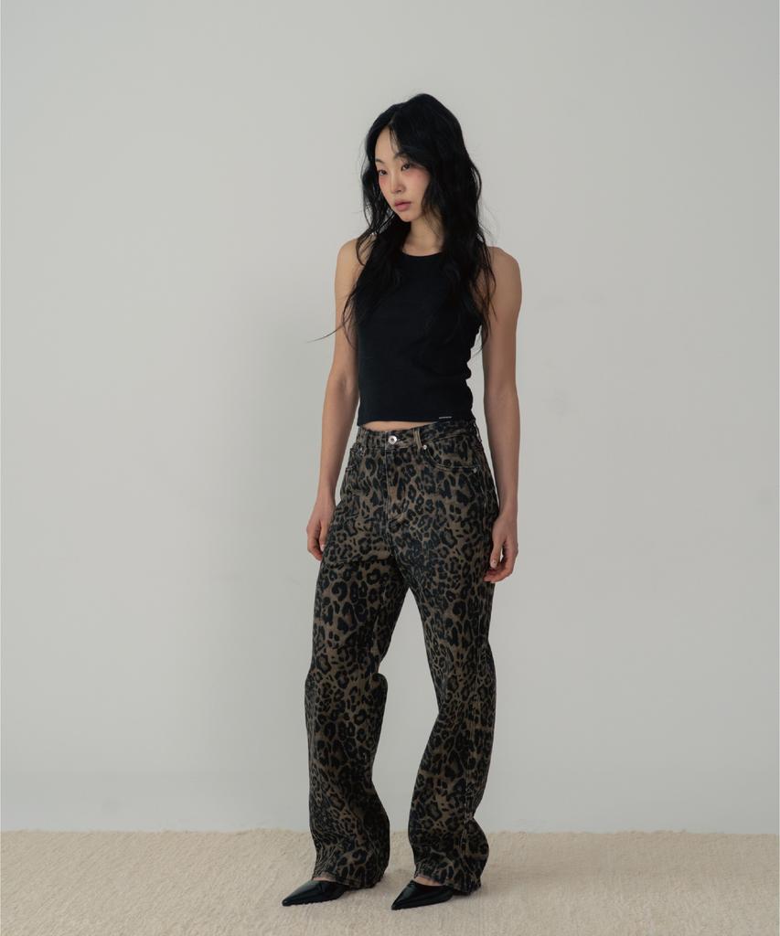 G Museum Leopard Wide Pants (Brown)