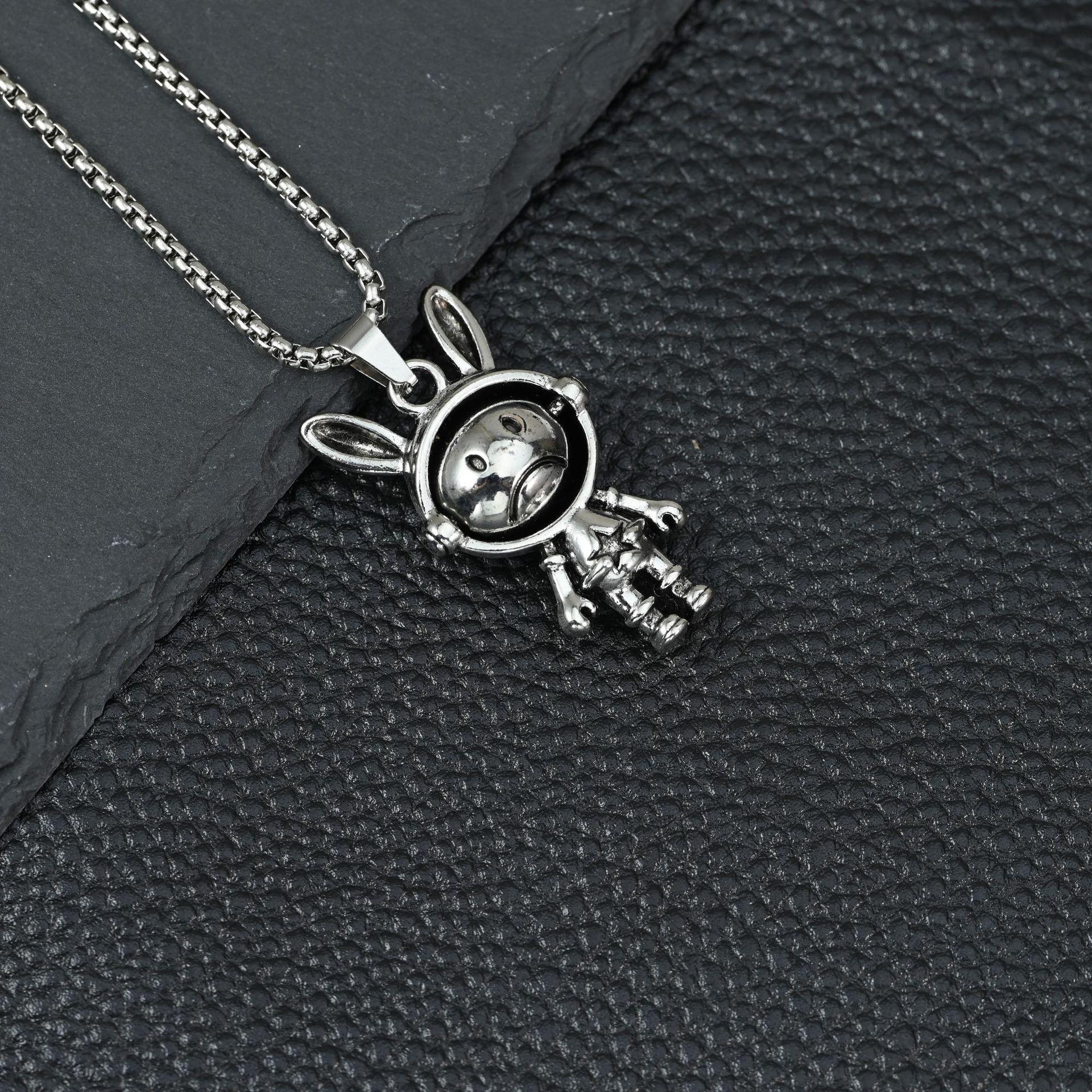 

Танцующая цепочка Мужская Модная Хип-хоп Универсальная Со смайликом Зайчик Цепочка для свитера Мужская и женская Хип-хоп Подвеска Маленькая