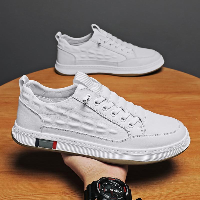 

Мужская обувь, зимняя дышащая, удобная универсальная обувь, мужская легкая повседневная кожаная обувь, кроссовки, модные белые туфли без шнуровки