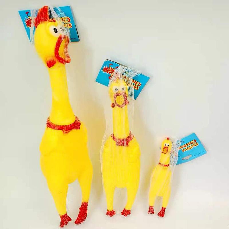 Large, Medium and Small Vinyl Screaming Chicken Venting Tricky Dog Pet Screaming Toy Interaction