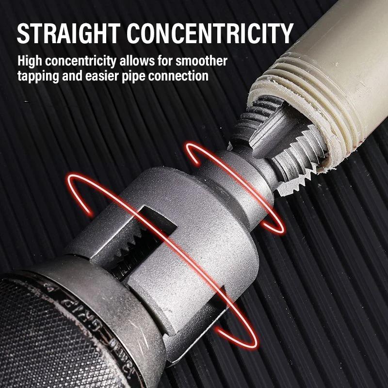 Electric Drill Compatible Water Pipe Threading Tool  Multifunctional Screw Extractor Kit 4/6 Points Threader Thread Repair Extractor Remover Broken