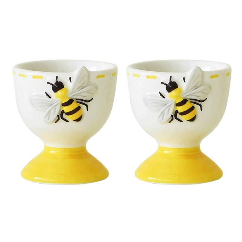 

Ceramic Eggs Cup Tray with Artistic Embossed Pattern Breakfast Dish Eggs Holder Multipurpose Kitchen Dining Decors