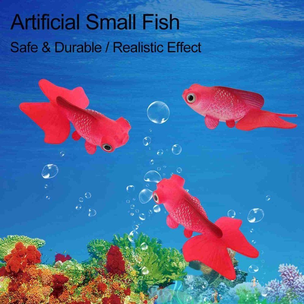 Blue Artificial Silicone Fish Red Betta Fish Aquarium Decoration Moving Floating Brown Fake Fish Decor Fish Bowl