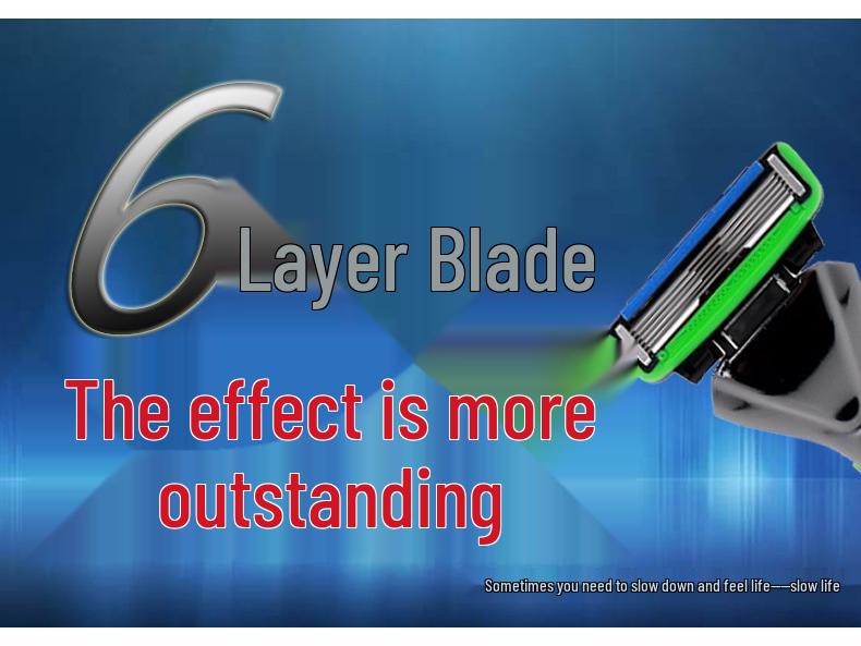 Dorco SXA1040 Men's Manual Razor with 6 Blades, Includes 4 Replacement Heads