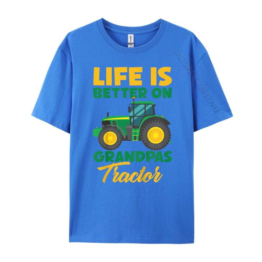 Kids Young Farmer Funny Tractor Boy On Grandpas Tractor Mens Shirts Graphic Tee Mens Clothes Classic