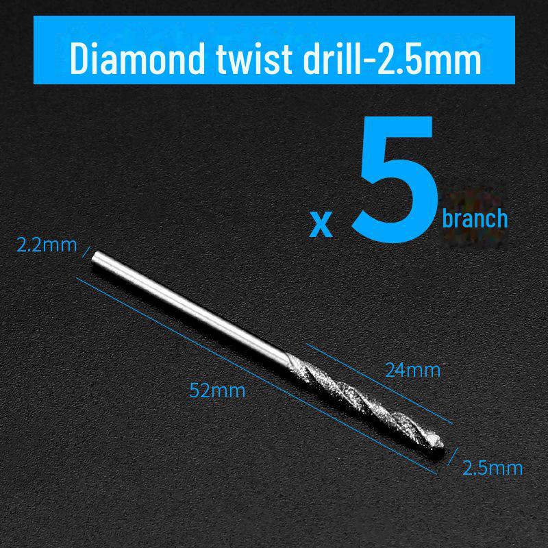 Diamond Twist Drill Bit for Jade, Beeswax, Crystal, and Glass. Electric Grinder Included.