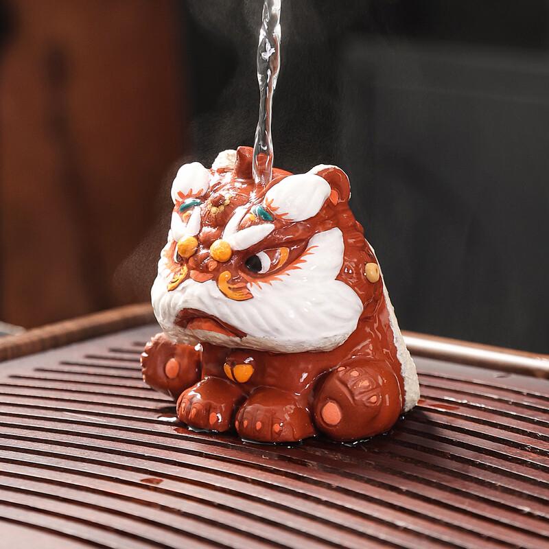 Handmade Zisha Lucky Lion Tea Pet Ornament