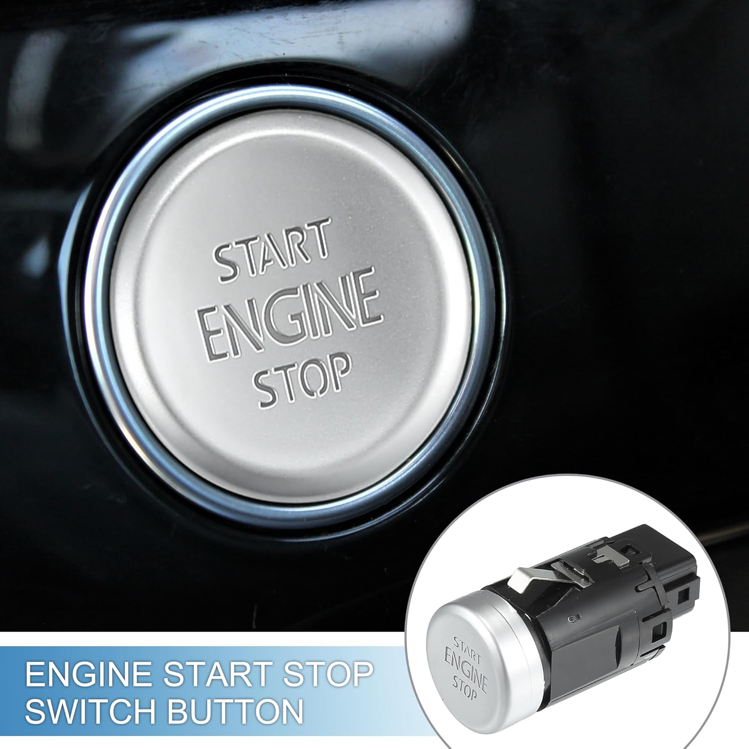 

Push Button Starter Switch No.3GD959839 Engine Start Stop Switch Button for Volkswagen Magotan B8 2017-2021 Silver Tone