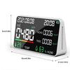 Portable Air Quality Monitor Room Temperature Humidity Meter USB Rechargeable Gas Analyzers Multifunctional 7IN1 Clock for Home Office Digital Display