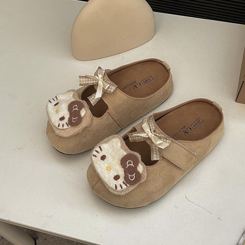 

Милые и модные туфли Мэри Джейн женские весна 2025 новая повседневная универсальная пряжка на ремешке с сумкой для обуви Boken, шлепанцы с закрытым носком 41