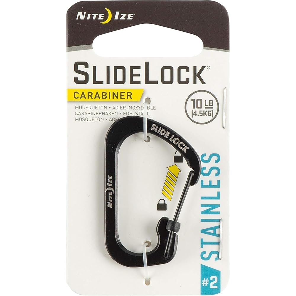 Nite Ize SlideLock #2 Black Secure Clip 2-Pack Outdoor Accessories