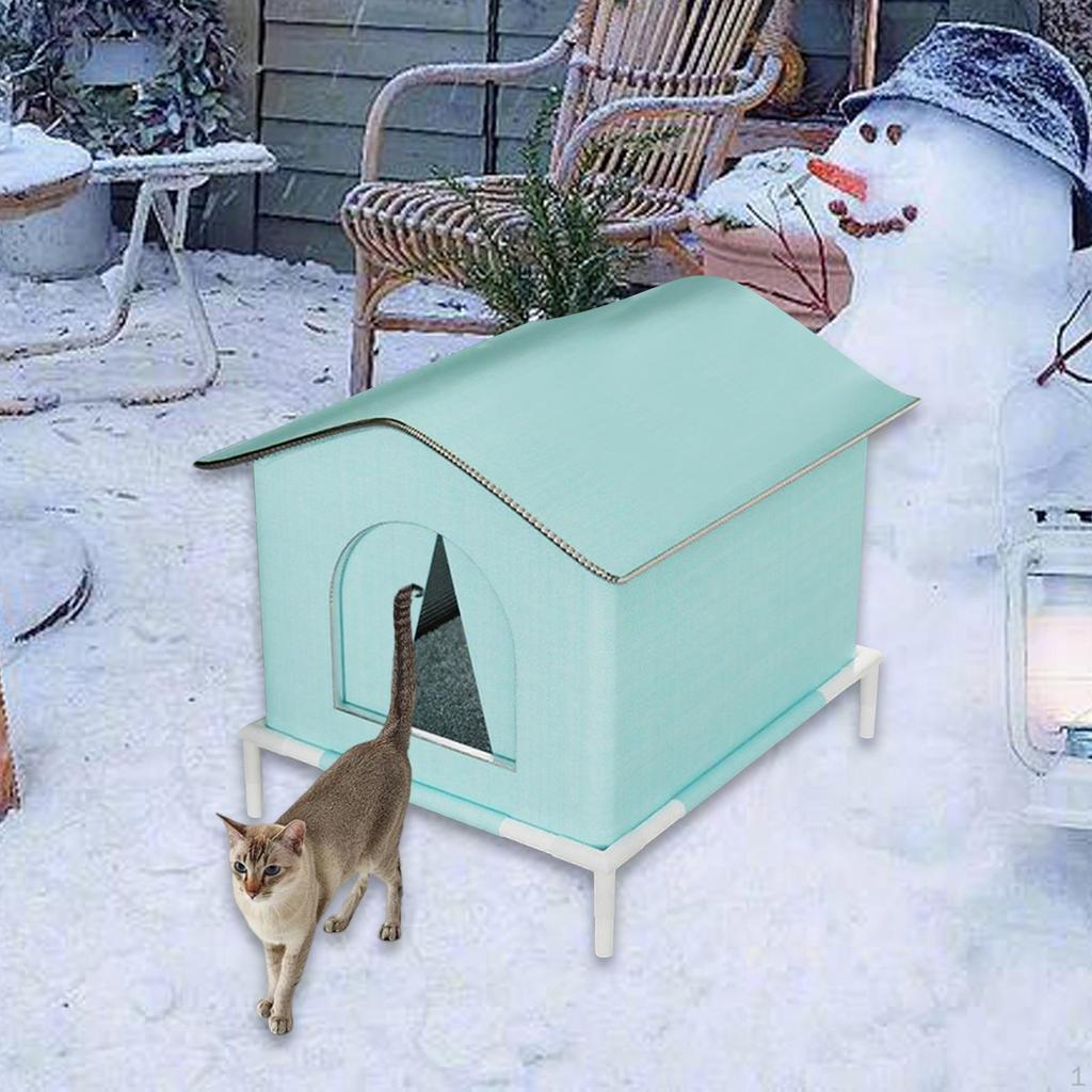 House for Outdoor Cats Elevated Pet Supplies Warm Nest Tent Kitten Cave Stray Shelter Waterproof