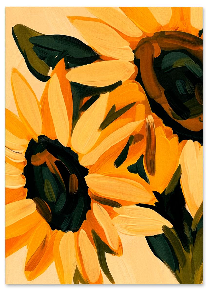 

Poster yellow flowers sunflowers 30x40 cm