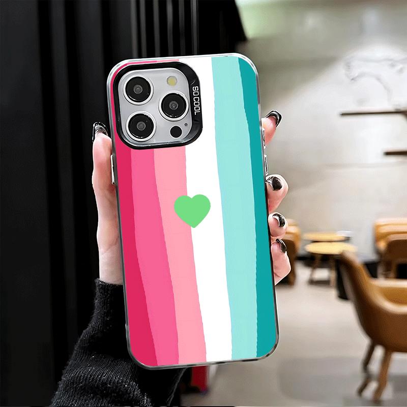 Rainbow Gradient Love Desgin Shockproof Phone Case for iPhone 17 Air 16 16E 15 Pro Max 14 Plus 13 Mini 12 Back Cover Anti Fall F