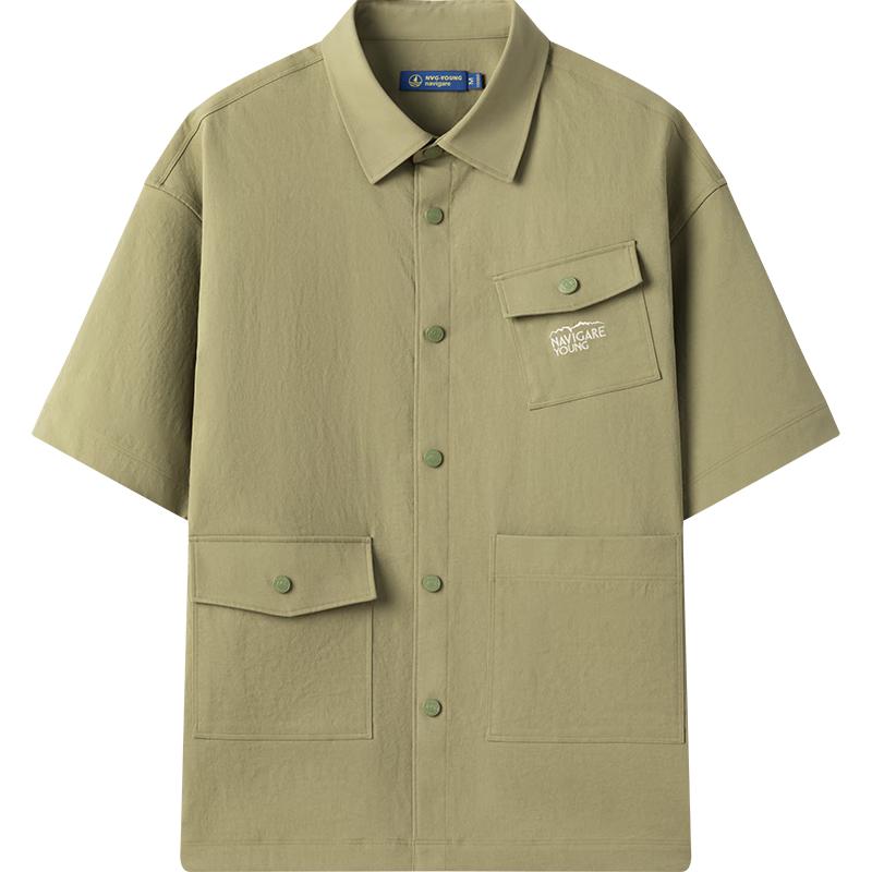 NVG·YOUNG Men's Fashion Short Sleeve Work Shirt