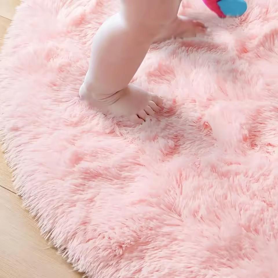 Tapis rond en peluche super doux, tapis blanc moelleux pour salon, décoration de la maison, chambre à coucher, chambre d'enfant, salon, tapis à poils épais