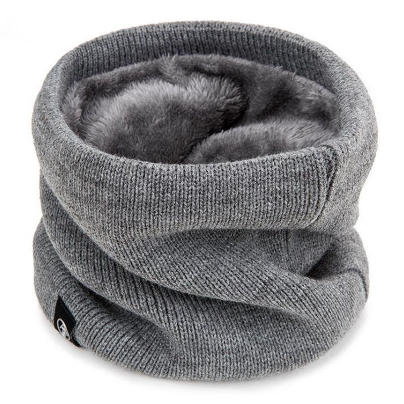 

Зимний Утепленный Теплый Вязаный Верхний Слой Минималистичный Шарф Аксессуары Однотонный Универсальный Многоцветный серый