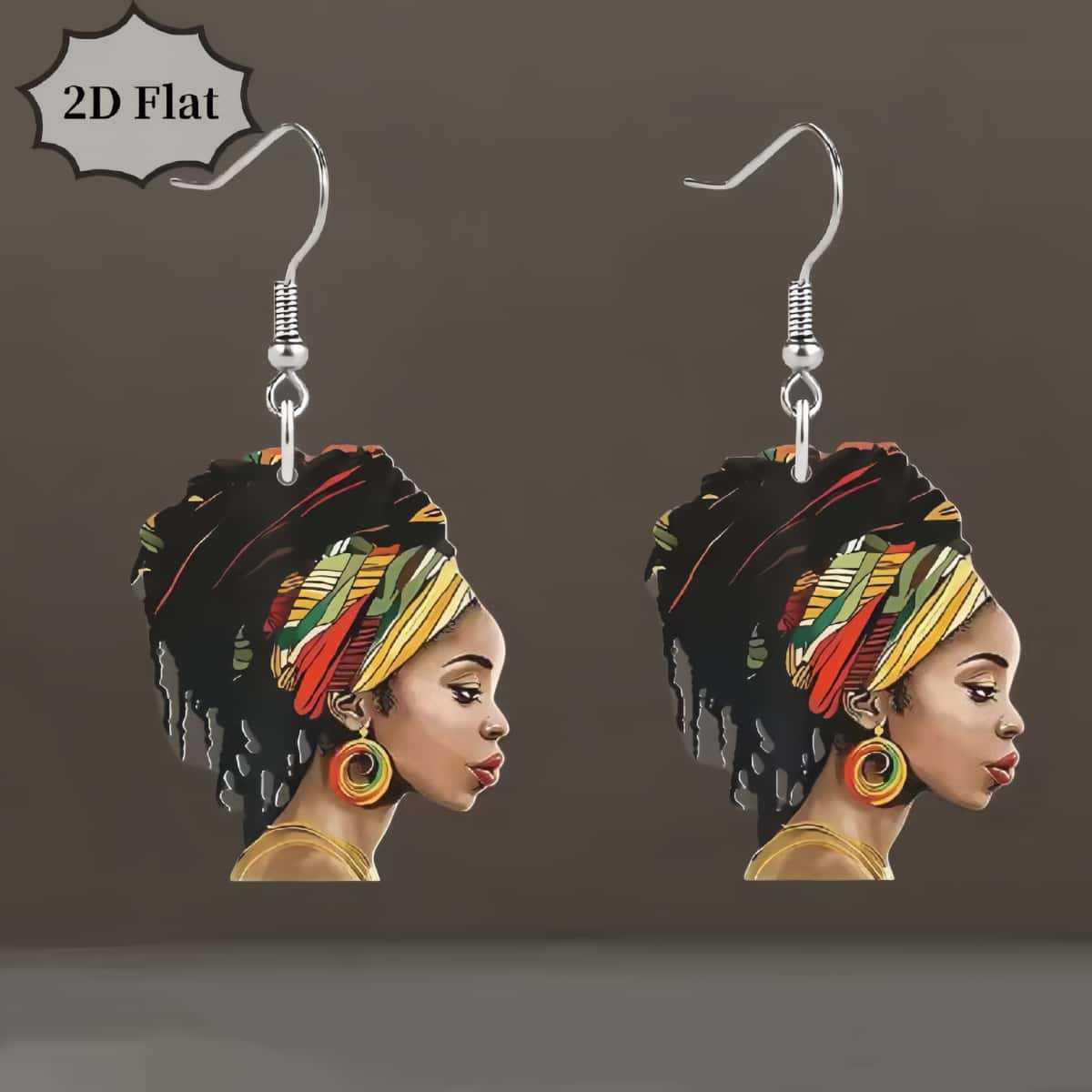 

2D Акриловые серьги-подвески, Подходят для афроамериканских женщин, для повседневной носки и для вечеринок