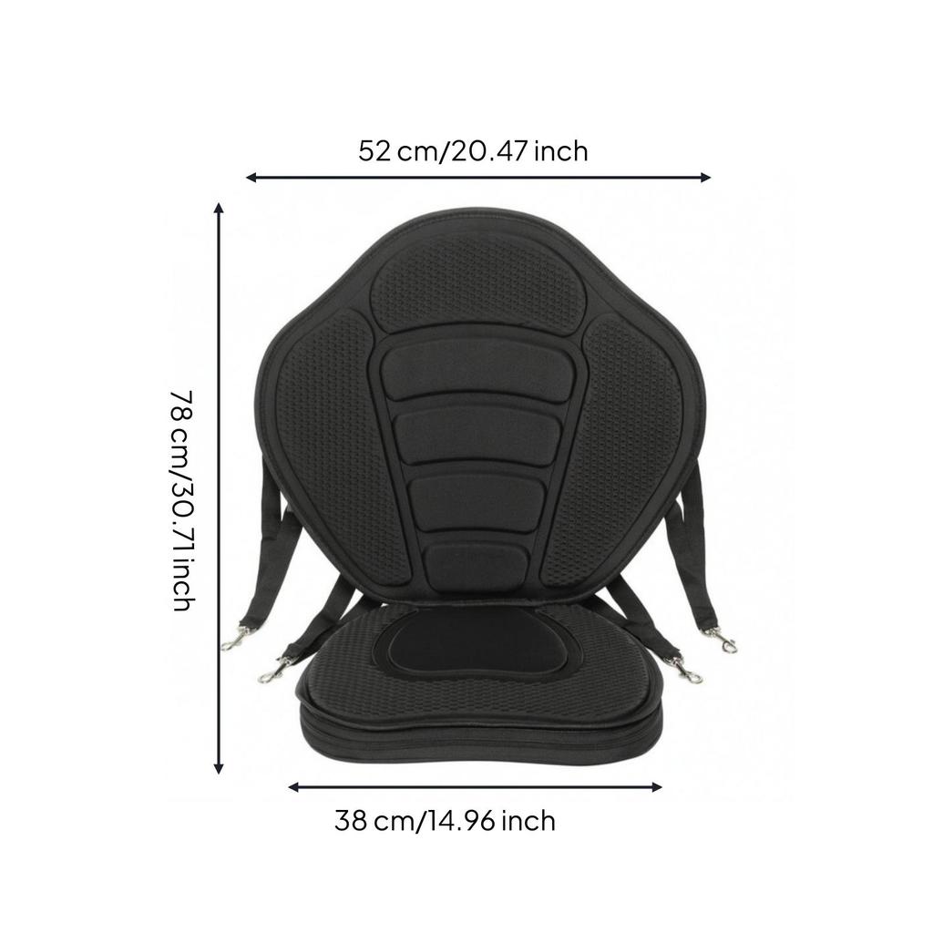 Padded Kayak Seat Cushion Metal Hooks High Back Textured for Outdoor