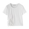 Chuyu Women's Striped Texture Slim-Fit Short-Sleeve T-Shirt