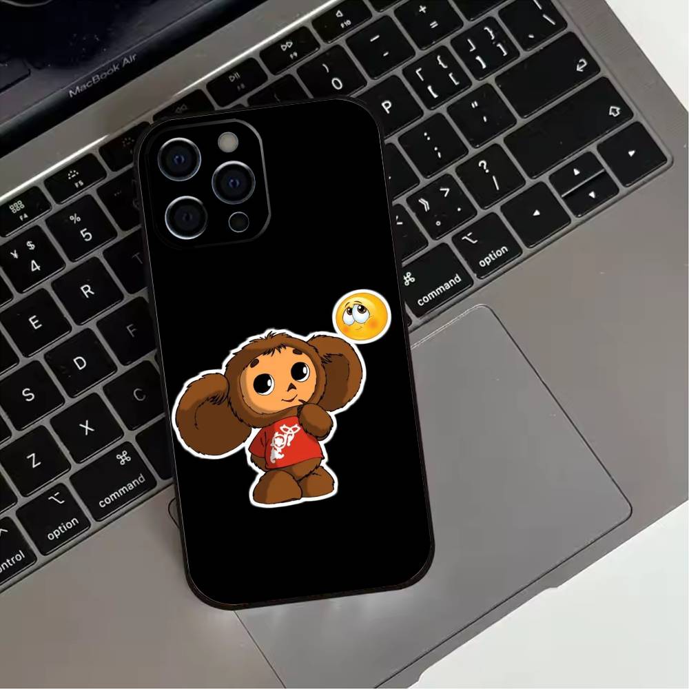 Cartoon C-Cheburashka-es  Phone Case For iPhone 17,16,15,14,13,12,11 Plus,Pro Max,XS,Soft Silicone Black Cover