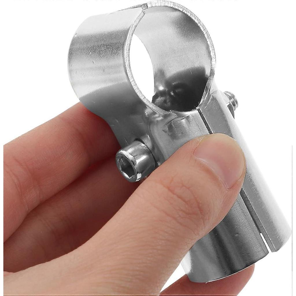 4pcs End Clamps T Clip Mesh Fence End Rail T Clamps Stainless Steel Fence Clamp with Screws Nuts for Fence Home Use