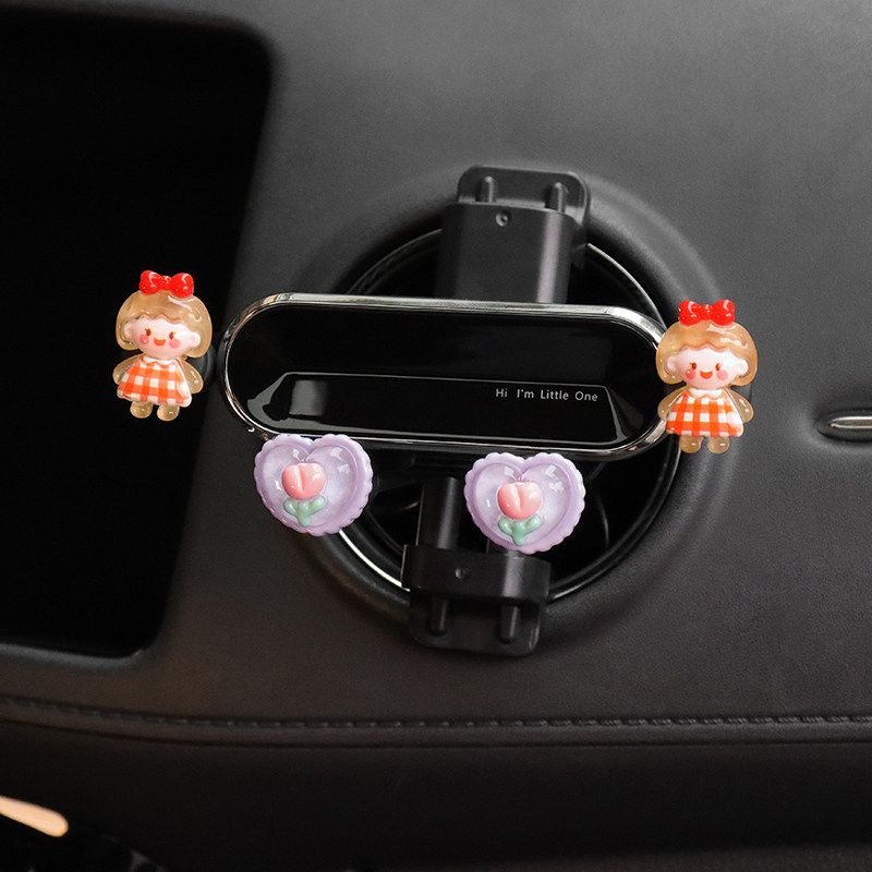 Car Phone Holder Car Navigation Special Cute Car Fixed Round Horizontal and Vertical Air Outlet Universal Mobile Phone Holder