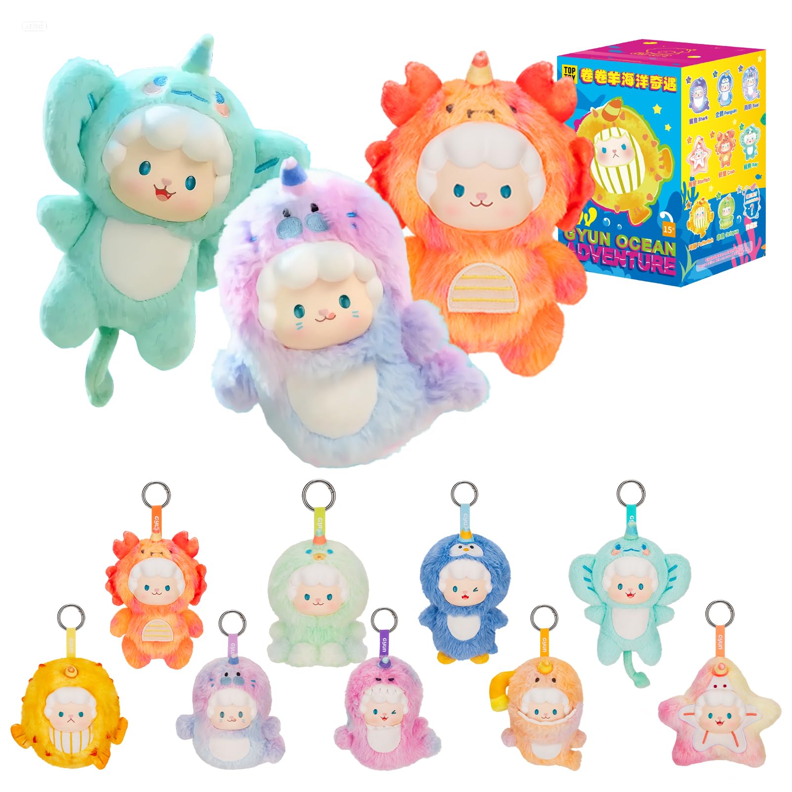 

TOP TOY Gyun Gyun Ram [Mysterious Sea Adventure] Series Plush Pendant [1 Piece] Gachapon Blind Box Figure Plastic Model Premium Toy Plush Soft Vinyl