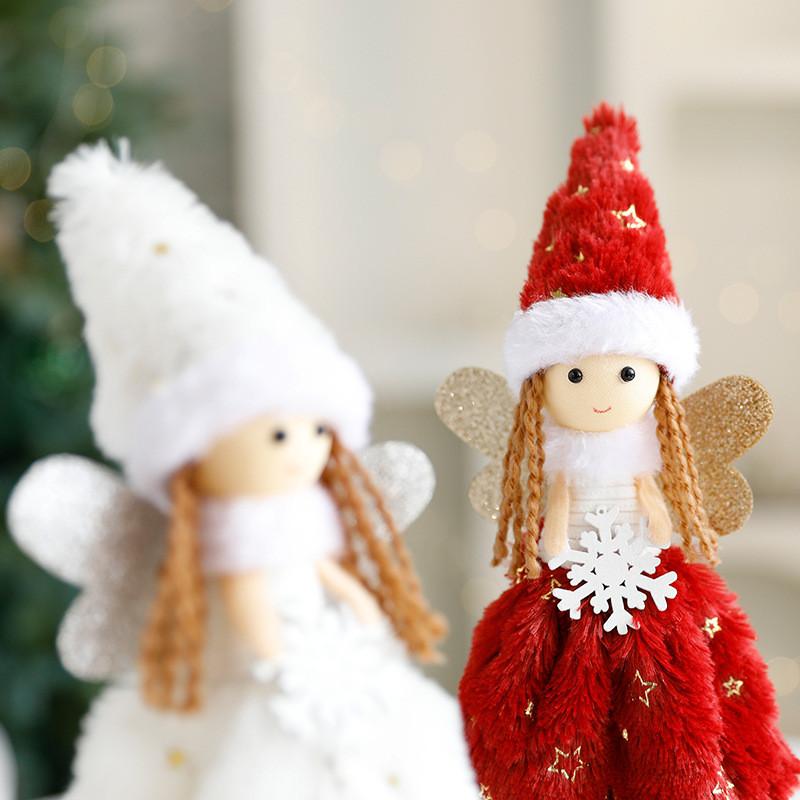 Christmas Angel Plush Figurine Decoration With Standing For Holiday Festive Decor