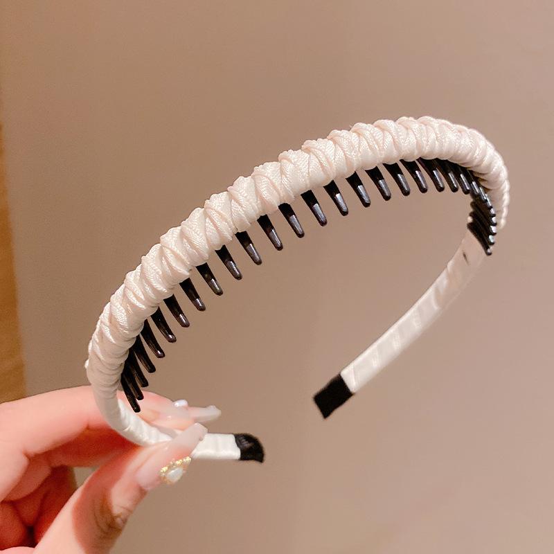 Cute Candy Colors Wrap Cloth Teeth Hairbands For Girls Sweet Hair Ornament Non-slip Headband Hair Band Fashion Hair Accessories