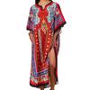 Strandbluse Bedruckt Ethnischer Stil Lange Robe Übergröße Lockeres Überwurfkleid