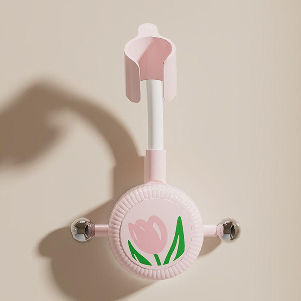 Tulip Pattern Shower Head Support Stand 360° Adjustable Wall Mounted Shower Base  Kitchen