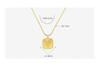 French Retro Rose Pendant Necklace - Gold Plated Stainless Steel Square Design with Clavicle Chain