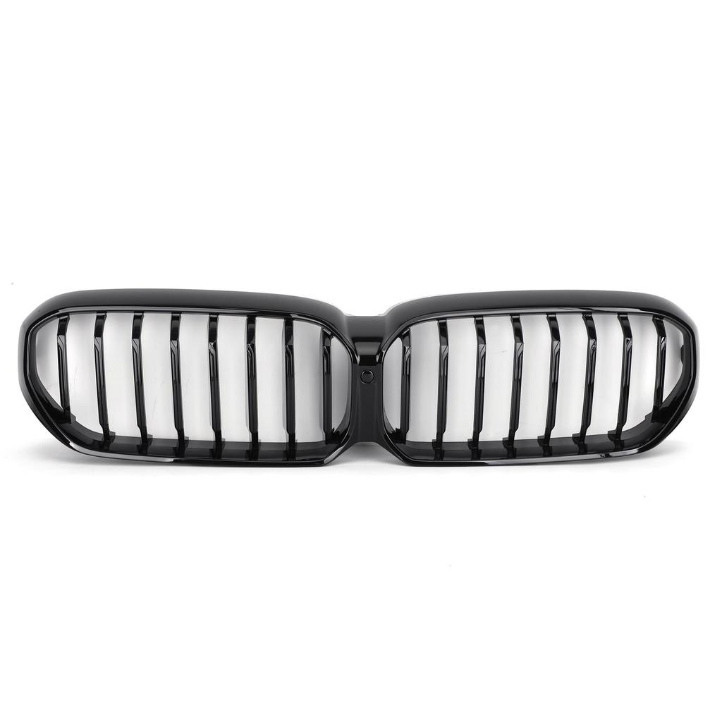 Gloss Black Front Grill Grille W/Camera Fit BMW 5-Series LCI G30 G31 2021-2022