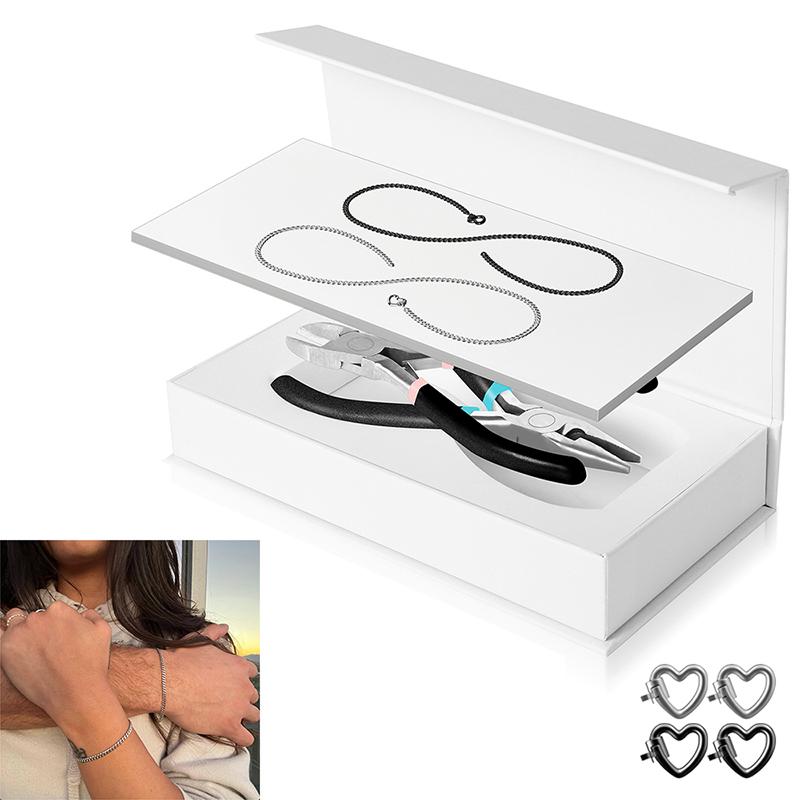 

Набор для постоянного браслета - 4 шт. Замок-сердце, DIY набор браслетов для пар, дружбы и семьи