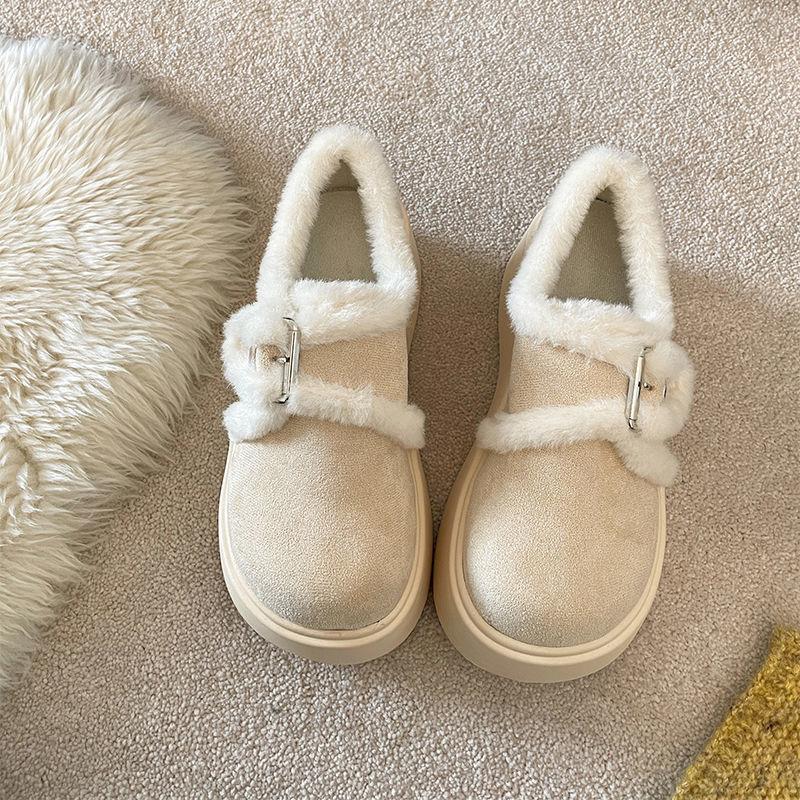 

Женские зимние ботинки в новом ретро-стиле, с толстым бархатом и универсальные теплые хлопковые туфли 40