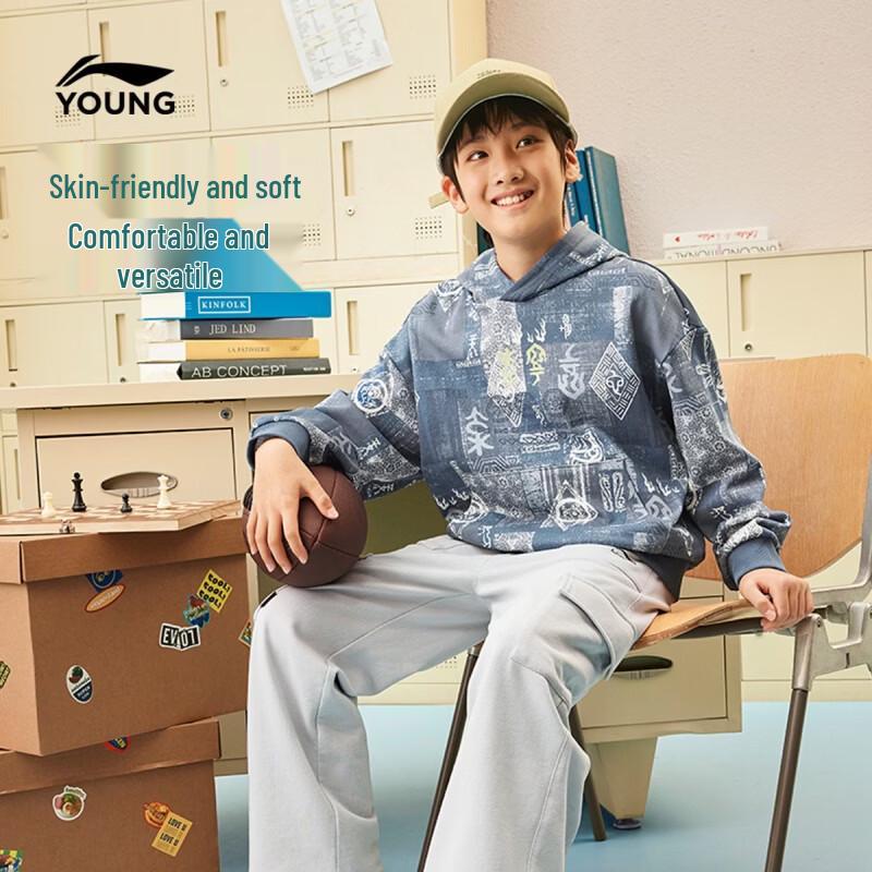 LI-NING Kids  Pullover Hooded Sweatshirt 140