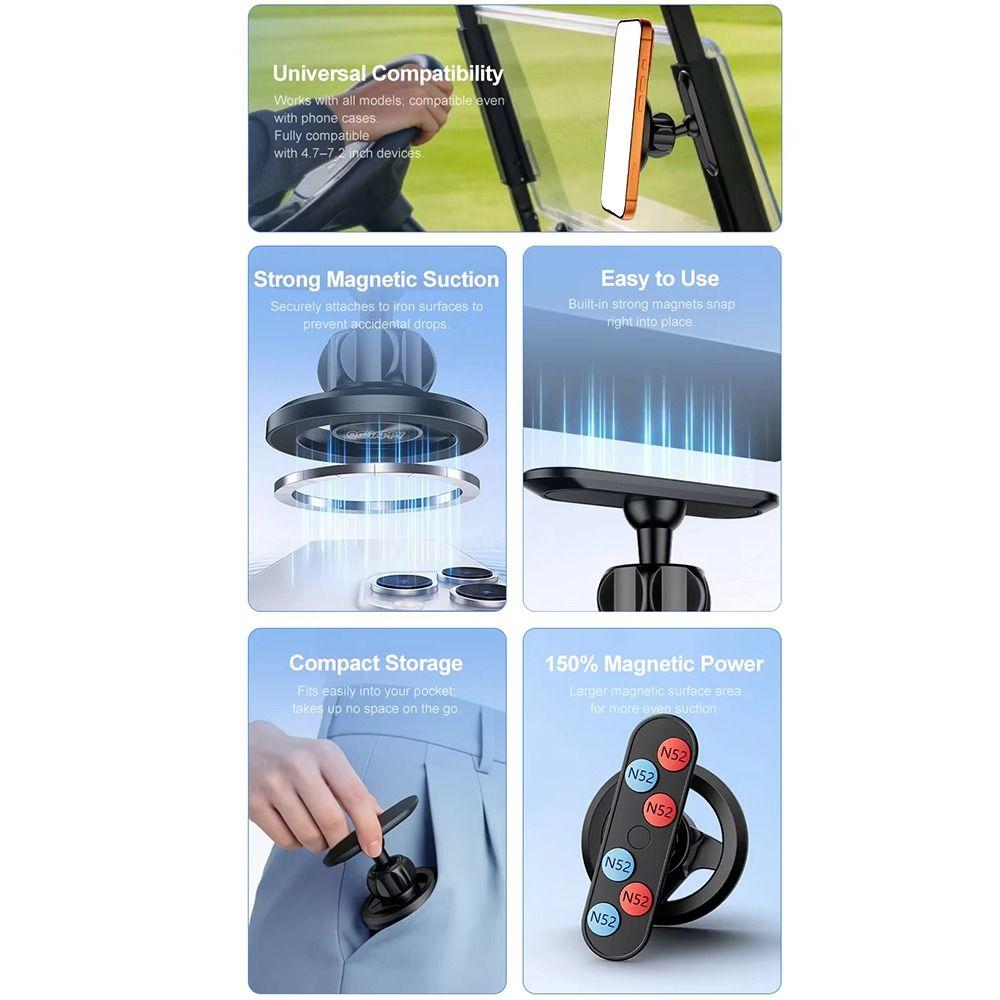 Adjustable Mobile Phone Stand Strong Load Bearing Double-sided Magnetic Phone Mount Boat