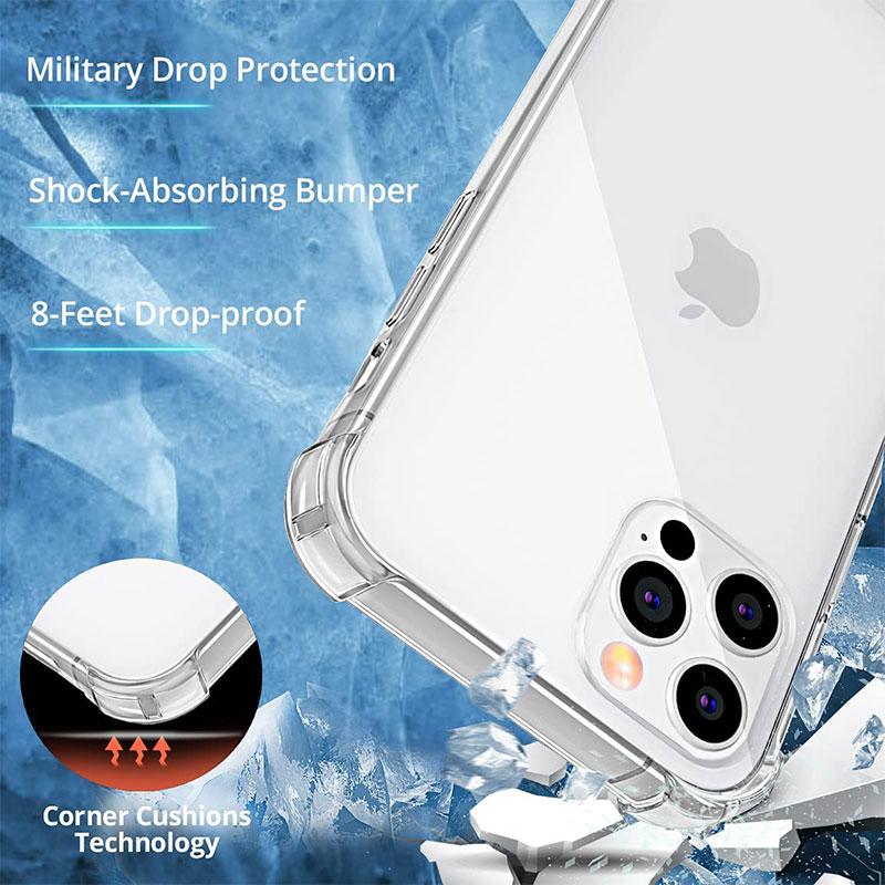 Thick Shockproof Silicone Clear Phone Case For iPhone 11 12 13 14 15 Plus 16 Pro Max X XS Max XR 14 Pro Transparent Soft Cover